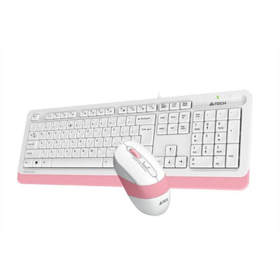 Комплект (клавіатура, мишка) A4Tech F1010 White/Pink USB
