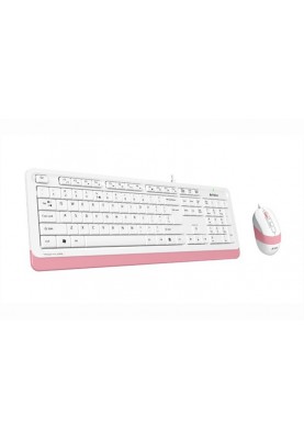 Комплект (клавіатура, мишка) A4Tech F1010 White/Pink USB