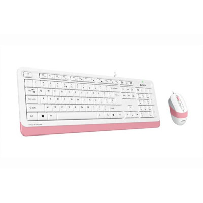 Комплект (клавіатура, мишка) A4Tech F1010 White/Pink USB