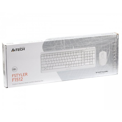 Комплект (клавіатура, миша) A4Tech F1512 White