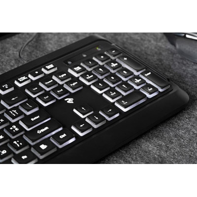 Клавіатура 2E KS120 White Backlight EN/UK Black (2E-KS120UB_UA)