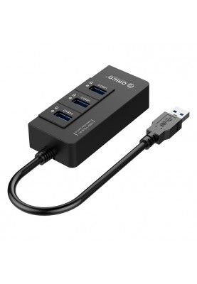 USB-хаб ORICO USB 3.0 3 порти + RJ45 (HR01-U3-V1-BK-BP)