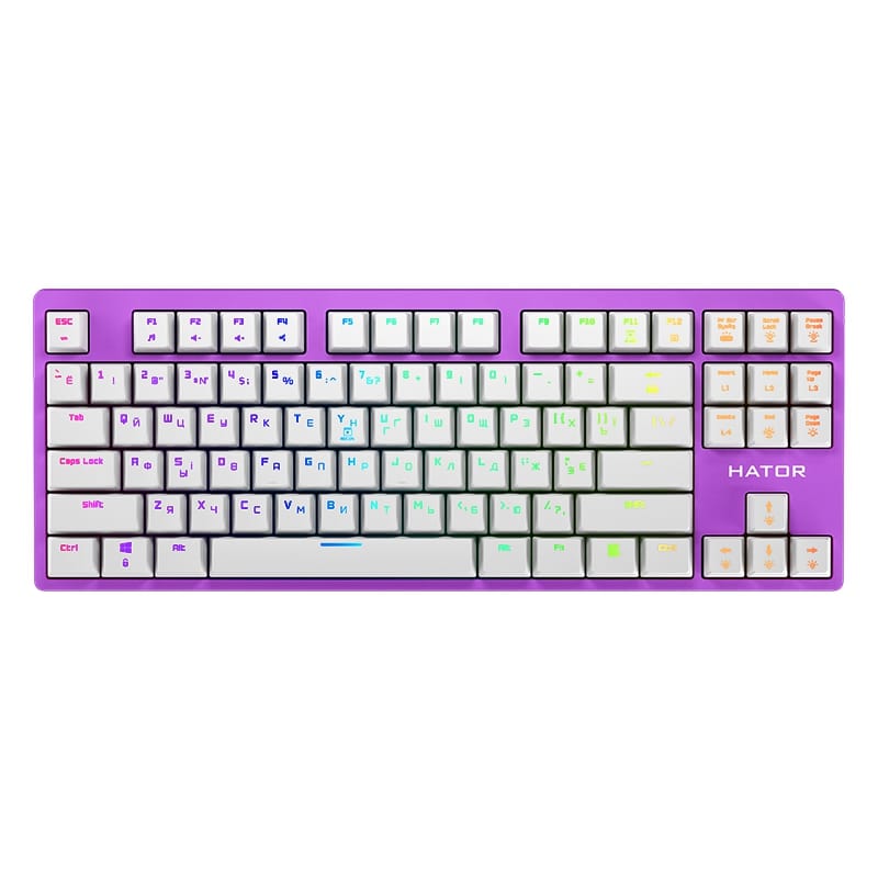 Клавиатура Hator Rockfall EVO TKL Optical Ukr (HTK-633) Lilac USB