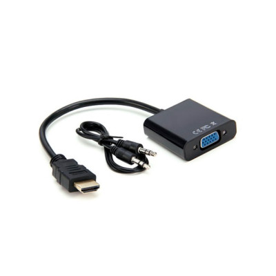 Адаптер Voltronic HDMI - VGA (M/F), 0.1 м, Black (YT-C-HDMI(M)/VGA(F)+AUX-B/08633)