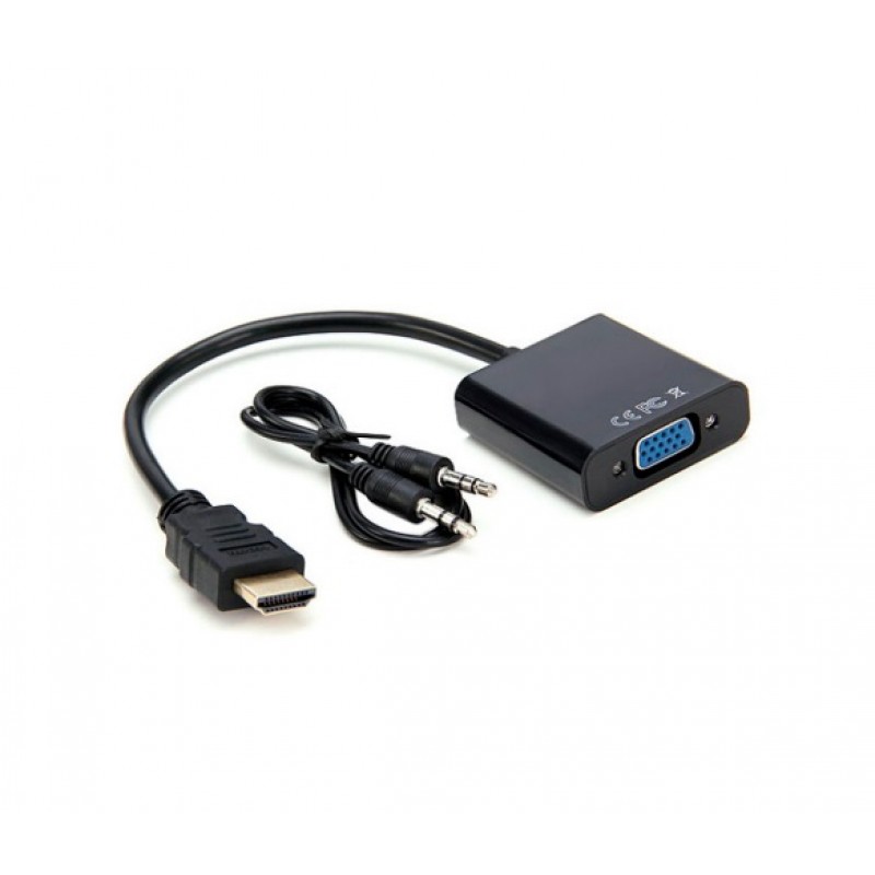Адаптер Voltronic HDMI - VGA (M/F), 0.1 м, Black (YT-C-HDMI(M)/VGA(F)+AUX-B/08633)
