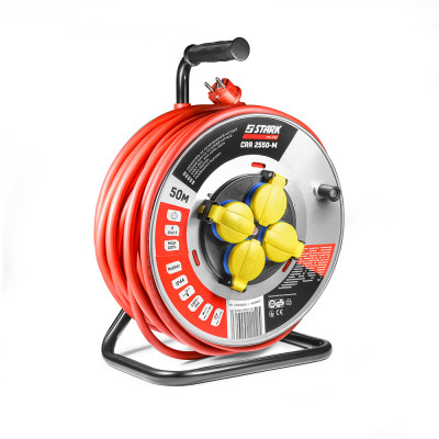 Подовжувач на котушці Stark CRP 2550-M (242000003) 4 розетки, 50 м, сіро-червоний Подовжувач на котушці Stark CRP 2550-M (242000003) 4 розетки, 50 м, сіро-червоний