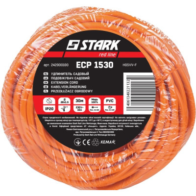 Подовжувач Stark ECP 1530 (242000100) 1 розетка, 30 м, помаранчевий