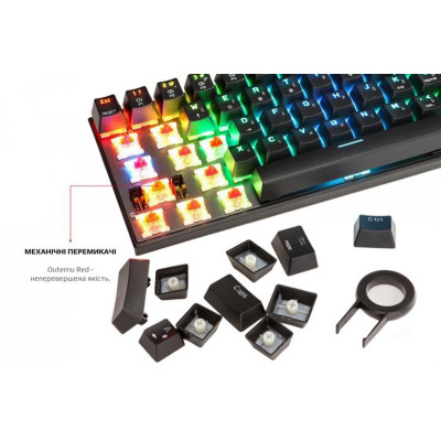 Клавіатура бездротова Motospeed CK62 Outemu Red Black (mtck62bmr)
