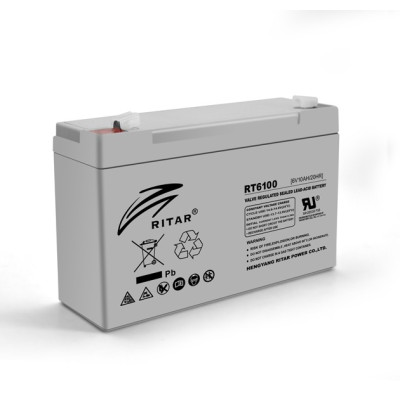 Акумуляторна батарея Ritar 6V 10AH Gray Case (RT6100/08214) AGM