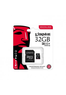 Карта пам`ятi MicroSDHC 32GB UHS-I/U3 Class 10 Kingston Industrial + SD-adapter (SDCIT2/32GB)