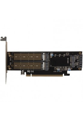 Контролер Frime (ECF-PCIEtoSSD009.LP) PCI-E-2хM.2 (B&M Key)+1хmSATA