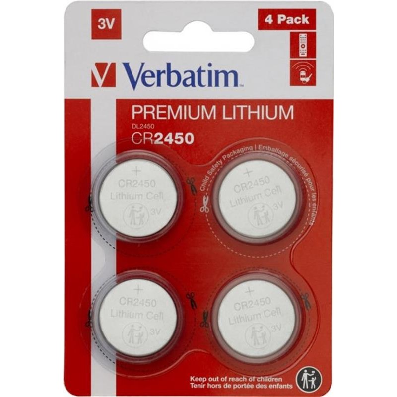 Батарейка Verbatim Premium CR2450 BL 4шт