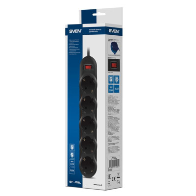 Фільтр живлення Sven SF-05L 5 м Black