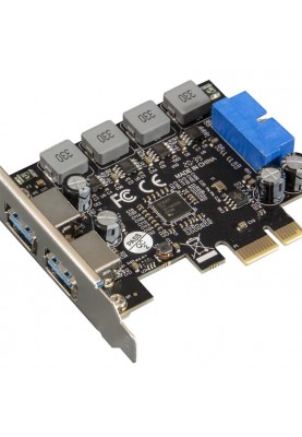 Плата розширення Frime (ECF-PCIEtoUSB006.LP) PCI-E to USB3.0 (2 порти) 3A/порт+19pin NEC720201