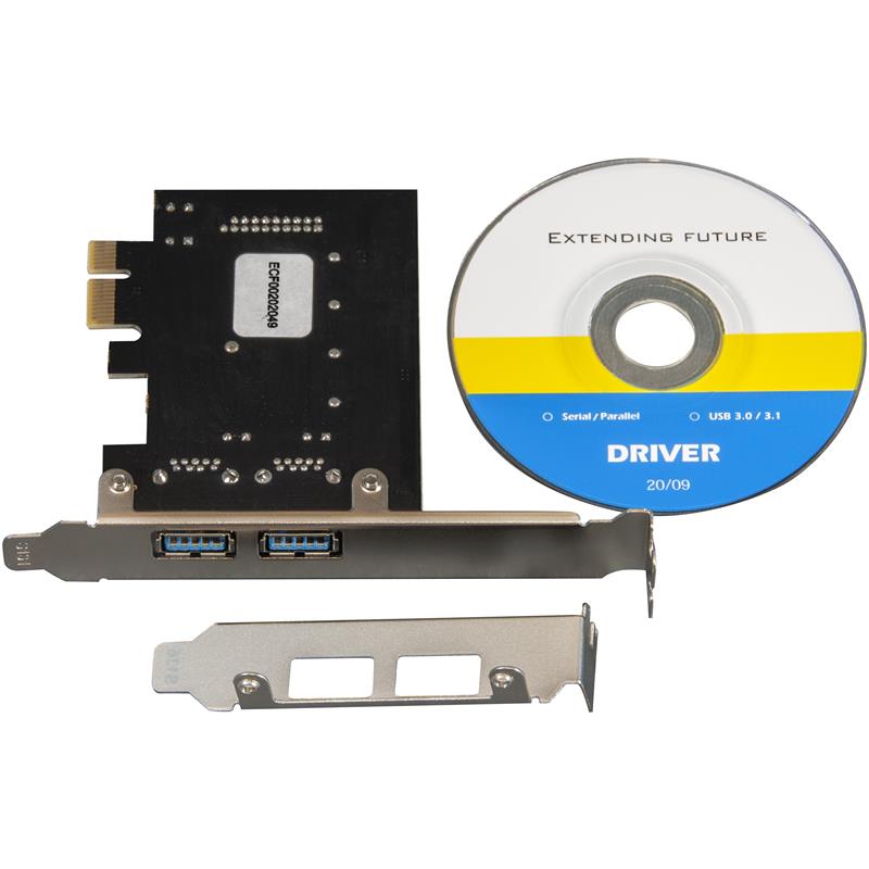 Плата розширення Frime (ECF-PCIEtoUSB006.LP) PCI-E to USB3.0 (2 порти) 3A/порт+19pin NEC720201