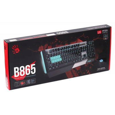 Клавіатура A4Tech Bloody B865 LK Blue Gun Ukr Grey USB