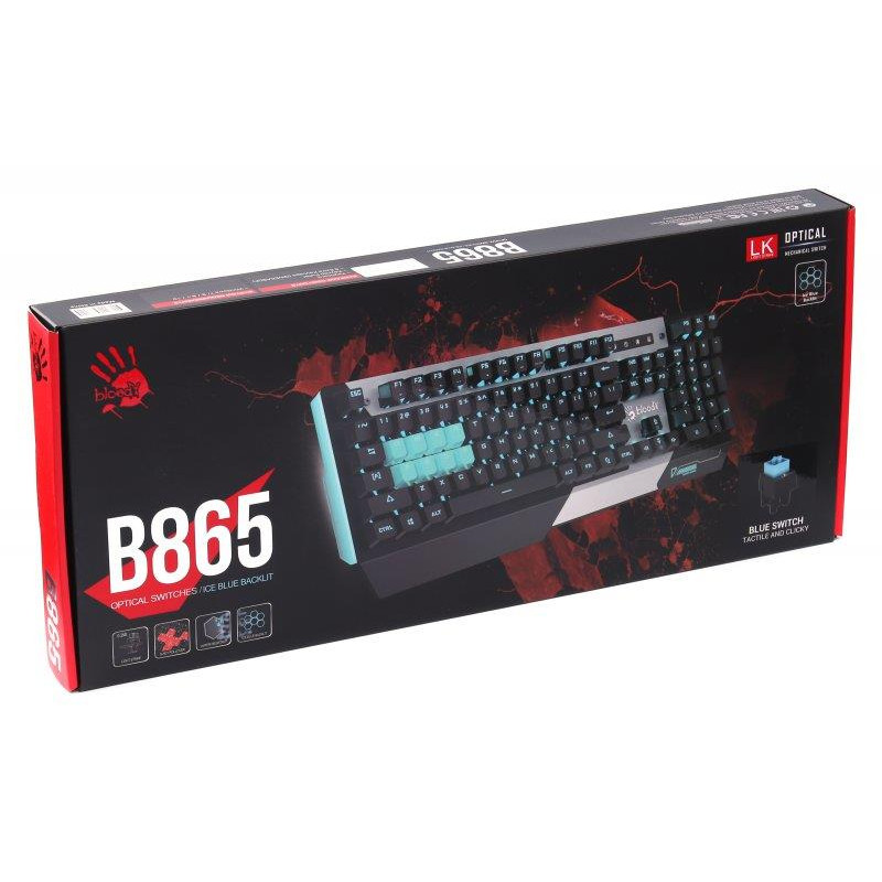 Клавиатура A4Tech Bloody B865 LK Blue Gun Ukr Grey USB