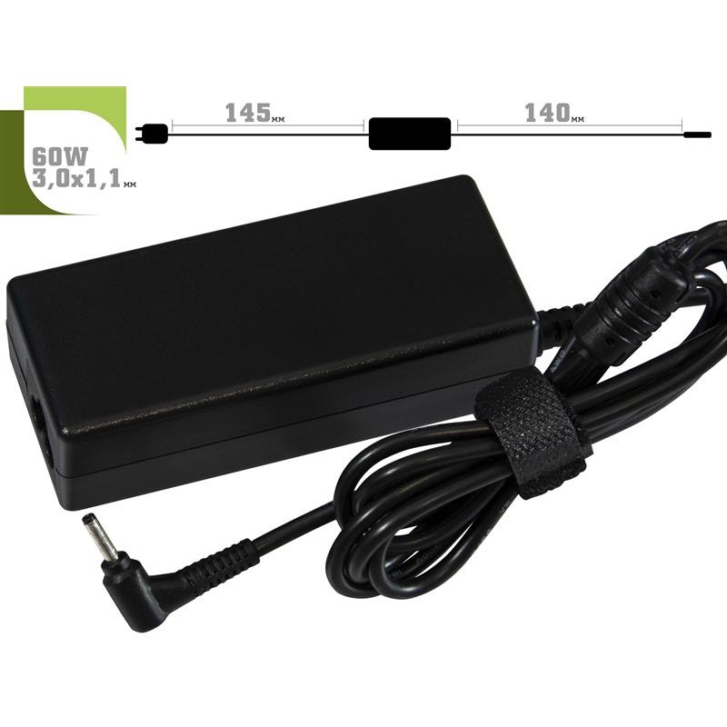 Блок живлення 1StCharger для ноутбука Samsung 19V 60W 3.16A 3.0х1.0мм + каб.живл. (AC1STSA60WC)