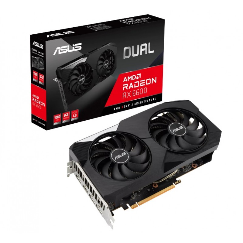 Видеокарта AMD Radeon RX 6600 8GB GDDR6 Dual Asus (DUAL-RX6600-8G)