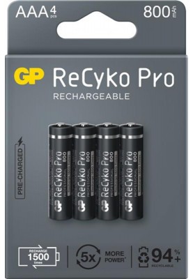 Акумулятори GP Recyko Pro 800 AAA/HR03 NI-MH 800mAh BL 4 шт