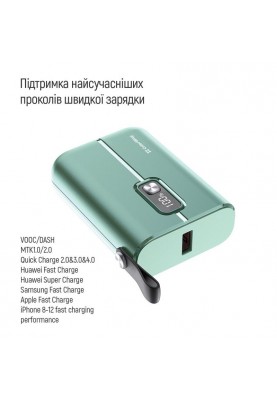 Універсальна мобільна батарея ColorWay Full Power 10000mAh Green (CW-PB100LPK2GR-PDD)