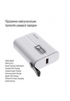 Універсальна мобільна батарея ColorWay Full Power 10000mAh White (CW-PB100LPK2WT-PDD)