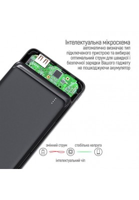 Універсальна мобільна батарея ColorWay Slim 10000mAh Black (CW-PB100LPF2BK)