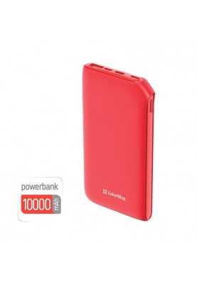 Універсальна мобільна батарея ColorWay Soft Touch 10000mAh Red (CW-PB100LPE3RD-PD)