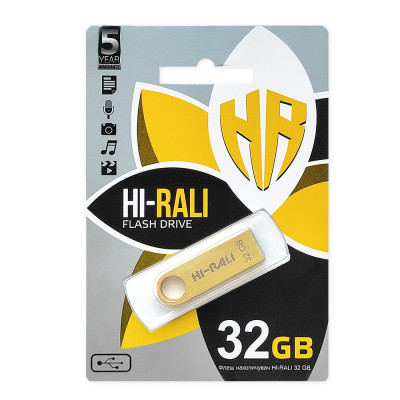 Флеш-накопичувач USB 32GB Hi-Rali Shuttle Series Gold (HI-32GBSHGD) Флеш-накопичувач USB 32GB Hi-Rali Shuttle Series Gold (HI-32GBSHGD)