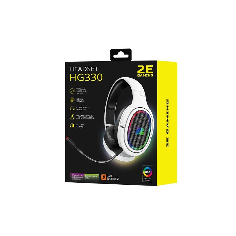 Гарнитура 2E Gaming HG330 RGB 7.1 White (2E-HG330WT-7.1)