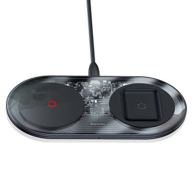 Безпровідний зарядний пристрій Baseus Simple 2in1 Turbo Edition 24W Black (TZWXJK-B01)