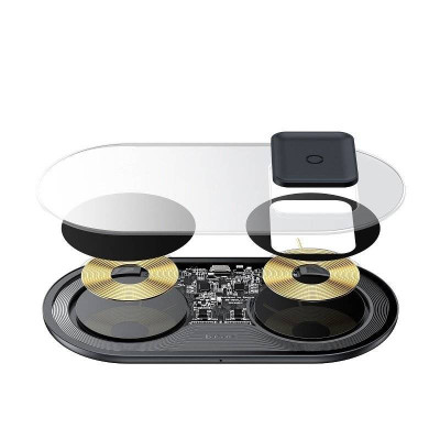 Безпровідний зарядний пристрій Baseus Simple 2in1 Turbo Edition 24W Black (TZWXJK-B01)