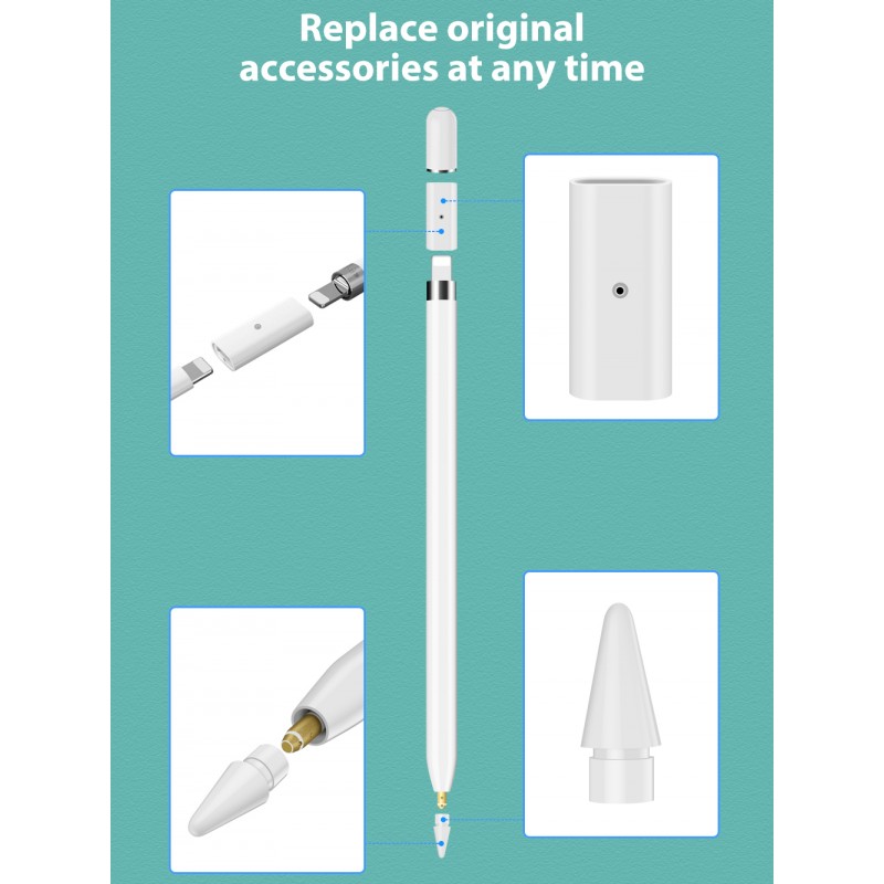 Адаптер Goojodoq для заряджання Apple Pencil 1 White (1005001579255331W)