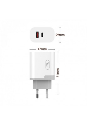 Зарядний пристрій SkyDolphin SC17 PD+QC3.0 (USB TYPE-Cx3A + USB TYPE-Ax3A) White (MZP-000110)