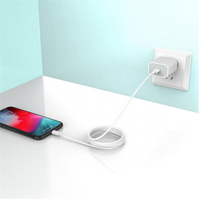 Зарядний пристрій SkyDolphin SC18EL PD2.0 (1USB-С, 3A) White (MZP-000156) + кабель Lightning Зарядний пристрій SkyDolphin SC18EL PD2.0 (1USB-С, 3A) White (MZP-000156) + кабель Lightning