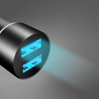 Автомобільний зарядний пристрій SkyDolphin SZ02 Aluminium (2USB, 2.4A) Black (AZP-000074) Автомобільний зарядний пристрій SkyDolphin SZ02 Aluminium (2USB, 2.4A) Black (AZP-000074)