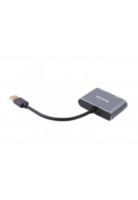 Адаптер-перехідник Maxxter USB - HDMI+VGA (M/F), Grey (V-AM-HDMI-VGA)