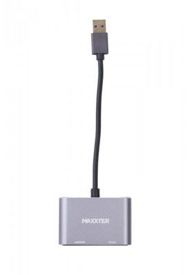 Адаптер-перехідник Maxxter USB - HDMI+VGA (M/F), Grey (V-AM-HDMI-VGA)