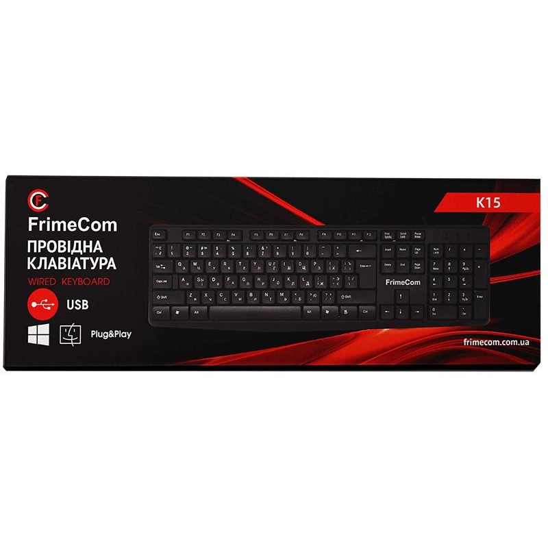 Клавиатура FrimeCom K15 Ukr Black USB