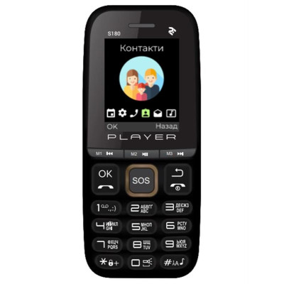 Мобiльний телефон 2E S180 2021 Dual Sim без ЗП Black&Gold (688130243384)