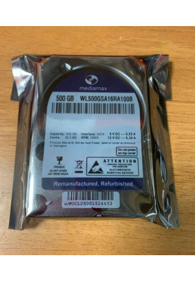 Накопичувач HDD 2.5" SATA  500GB Mediamax 10000rpm 16MB (WL500GSA16RA100B) Refurbished