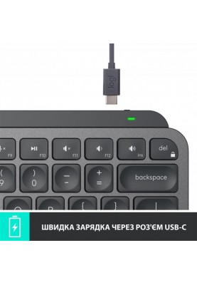 Клавіатура бездротова Logitech MX Keys Mini Wireless Illuminated (920-010501) Graphite Bluetooth