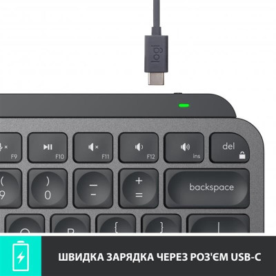 Клавіатура бездротова Logitech MX Keys Mini Wireless Illuminated (920-010501) Graphite Bluetooth