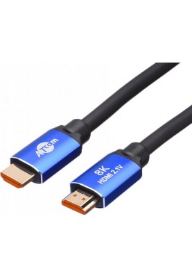 Кабель ATcom HDMI - HDMI V 2.1 (M/M), Real 8K 48Gbps, 10 м, чорний/синій (88810)