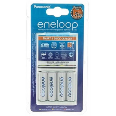 Зарядний пристрiй Panasonic Smart-Quick Charger + Eneloop AA/HR06 Ni-Mh 1900 mAh BL 4 шт