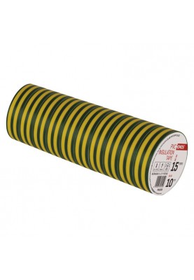 Стрічка ізоляційна EMOS ПВХ 15мм/10м жовта із зеленим (F61515)
