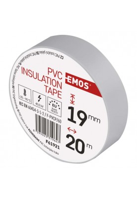 Стрічка ізоляційна EMOS ПВХ 19мм/20м біла (F61921/F619212)