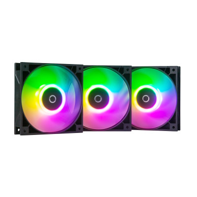 Вентилятор Tecware Omni P12-3-Fan Pack (Black) ARGB + PWM 120mm Fans (TWAC-OMP12-3BK), 120x120x25мм, 3-pin, чорний з білим