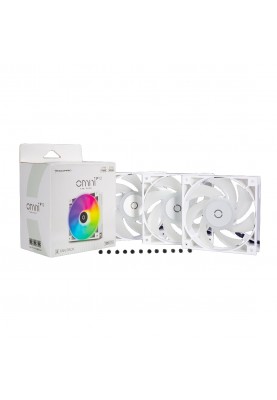 Вентилятор Tecware Omni P12-3-Fan Pack (White) ARGB + PWM 120mm Fans (TWAC-OMP12-3WH), 120x120x25мм, 3-pin, білий