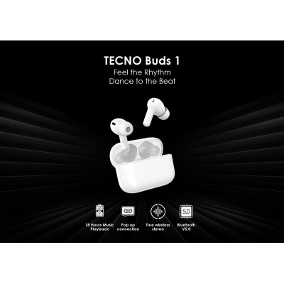 Bluetooth-гарнітура Tecno Buds 1 White (4895180763274)